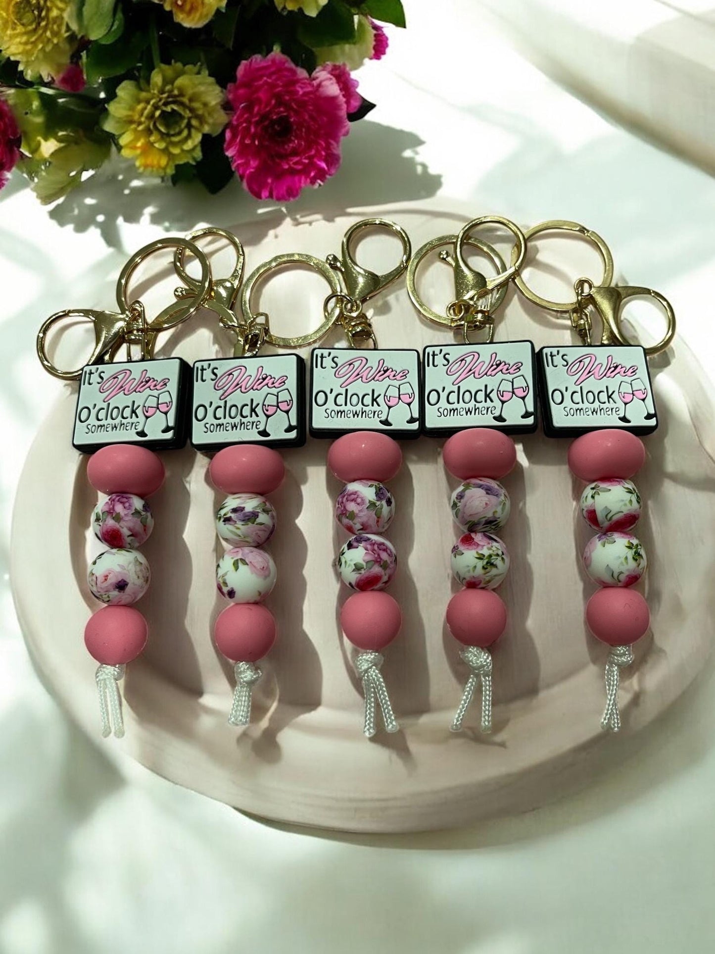 It’s Wine O’Clock Somewhere Keyring