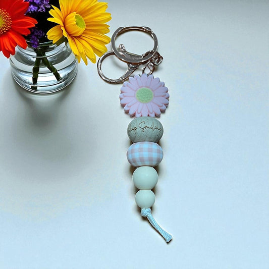 Baby Pink Daisy Keyrings