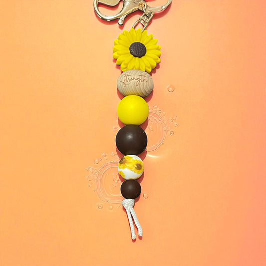 Sunshine & Strength – Sunflower Keyring