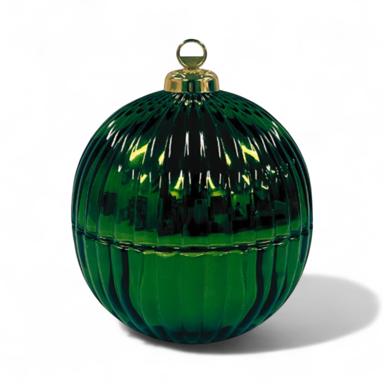 Candle Sand Glass Christmas Bauble - Green
