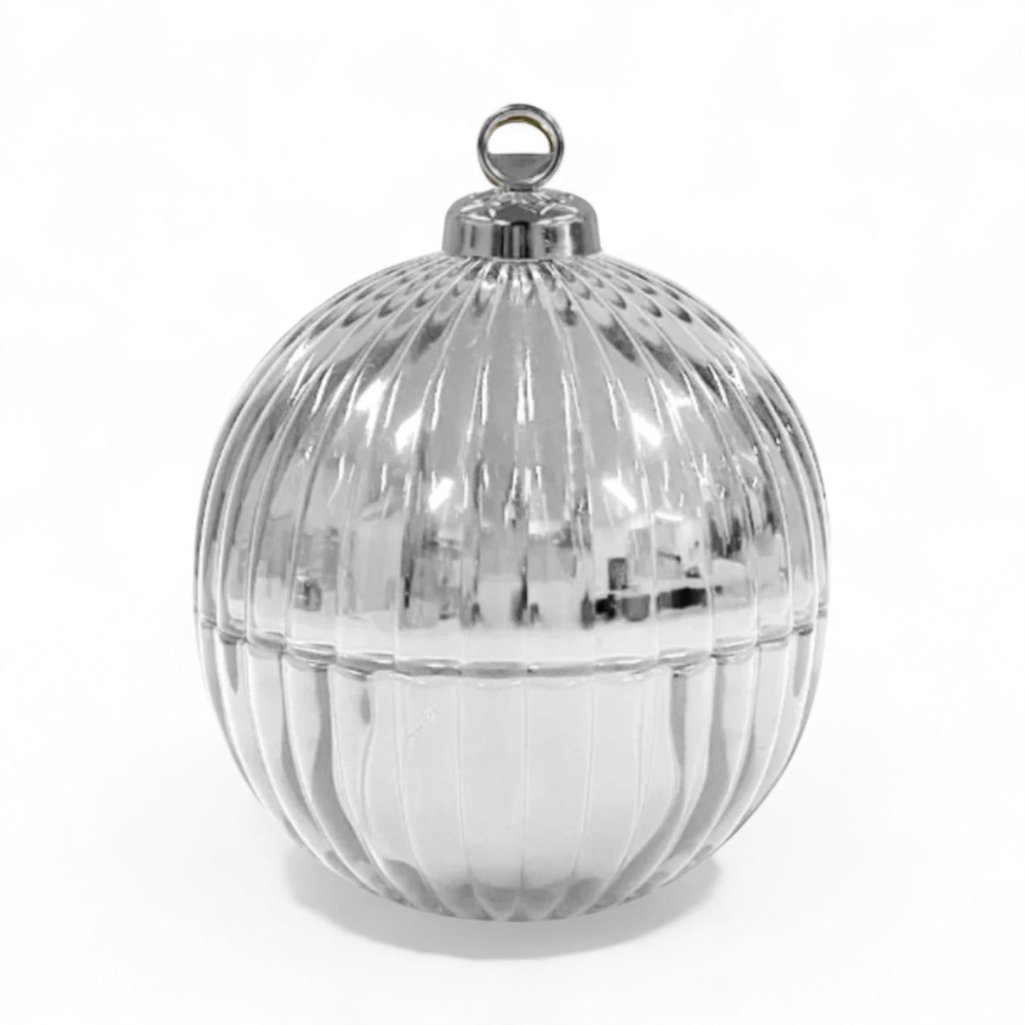 Candle Sand Glass Christmas Bauble - Silver