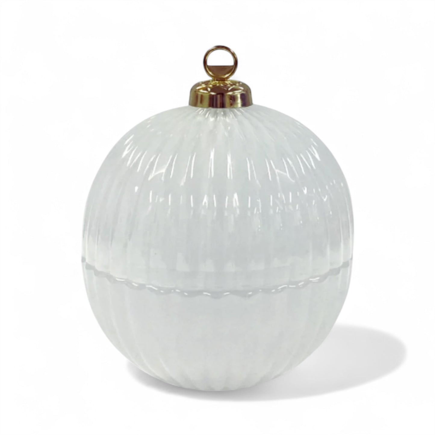 Candle Sand Glass Christmas Bauble - White