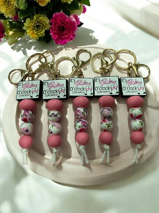 It’s Wine O’Clock Somewhere Keyring