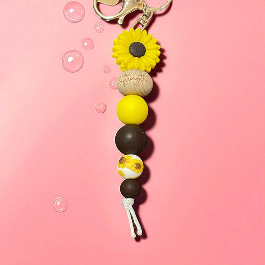 Sunshine & Strength – Sunflower Keyring