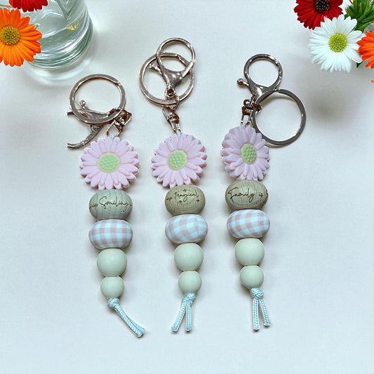 Baby Pink Daisy Keyrings