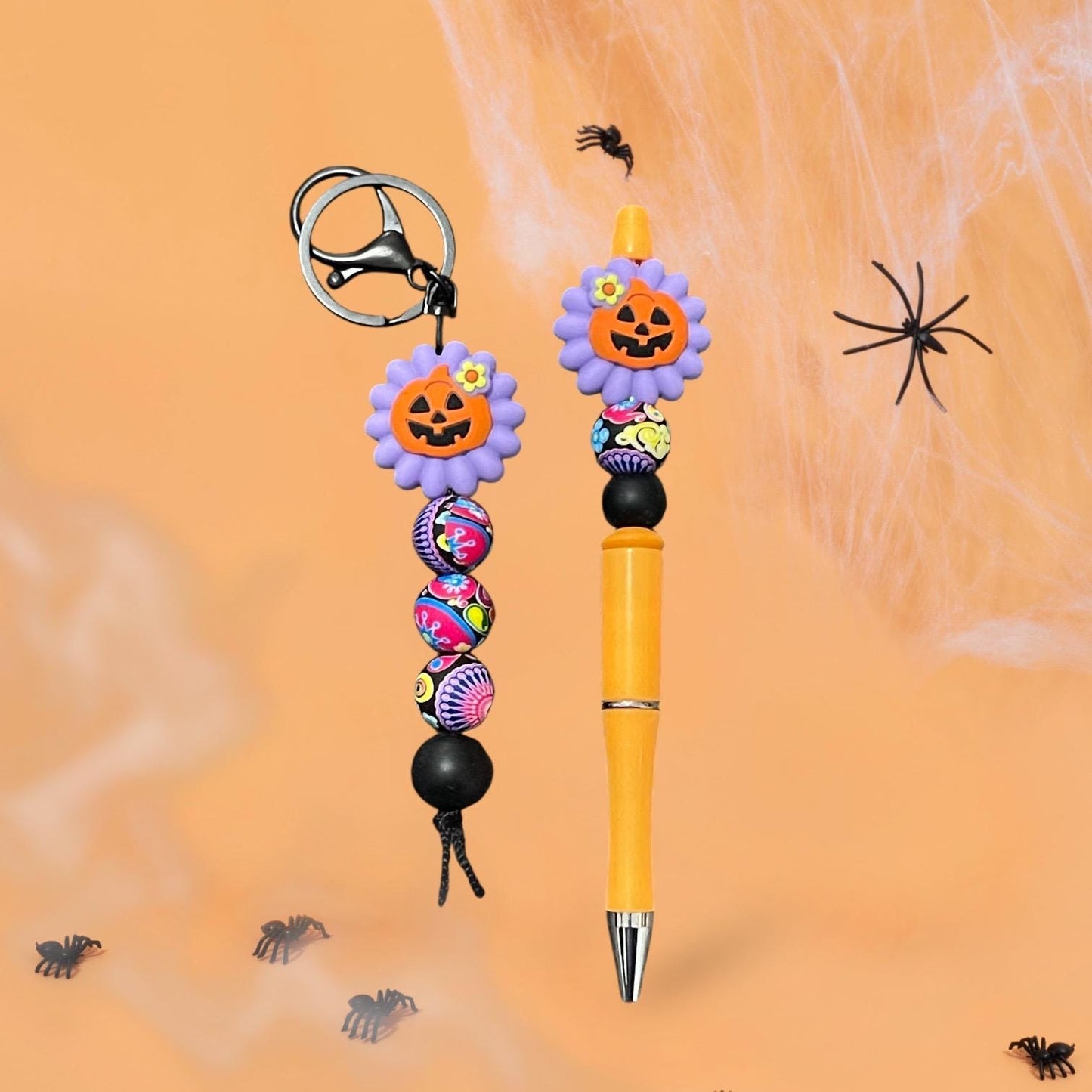 Halloween Pumpkin Pen & Keyring Set