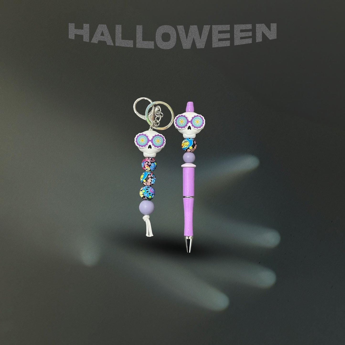 Sugar Skull Keyring & Pen set!