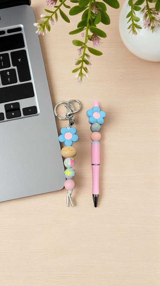 Mum’s Daisy Bloom Keyring and Pen Set