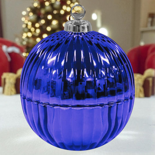 Candle Sand Glass Christmas Bauble - Blue