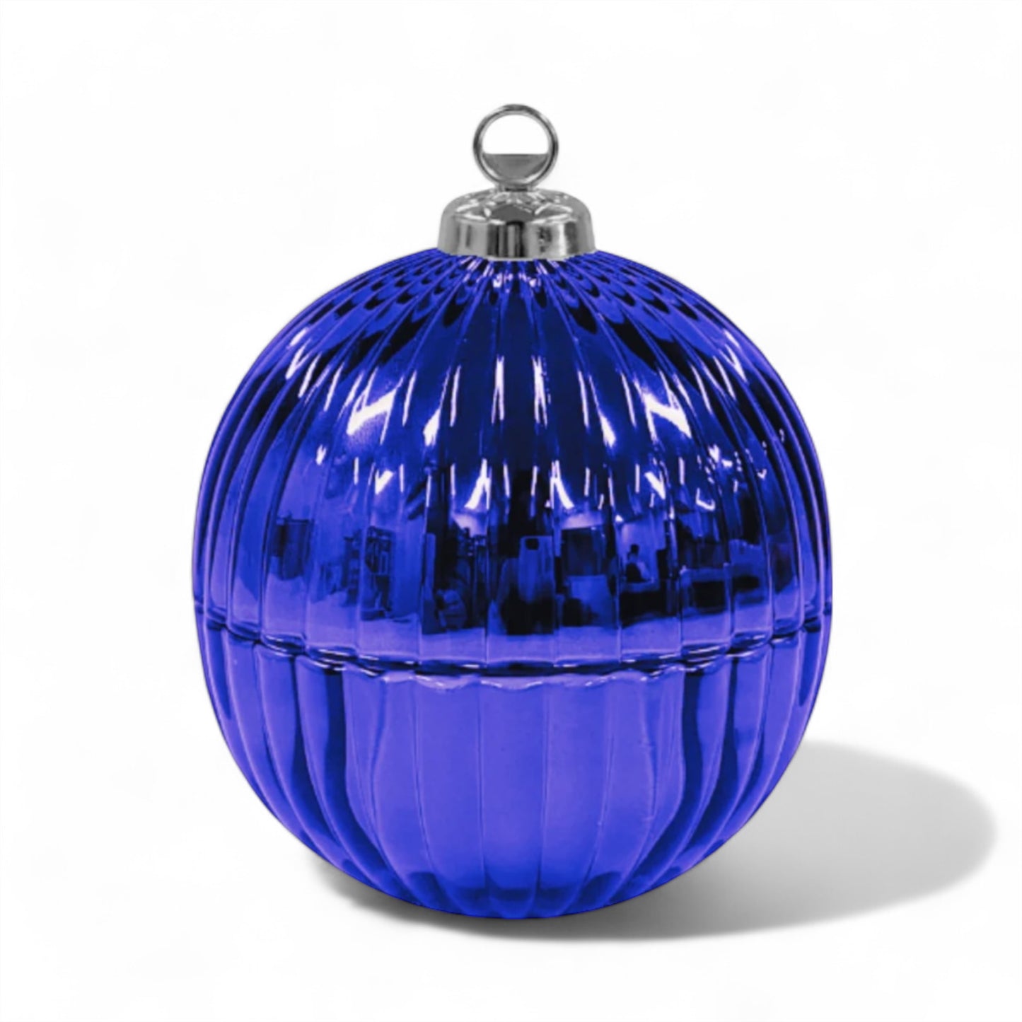 Candle Sand Glass Christmas Bauble - Blue