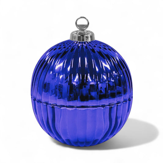 Candle Sand Glass Christmas Bauble - Blue