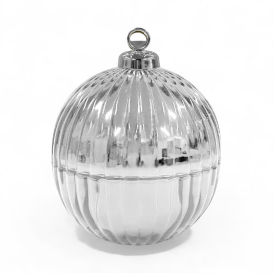 Candle Sand Glass Christmas Bauble - Silver