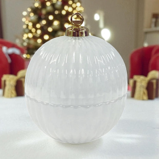 Candle Sand Glass Christmas Bauble - White