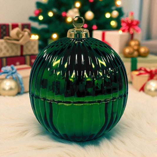 Candle Sand Glass Christmas Bauble - Green